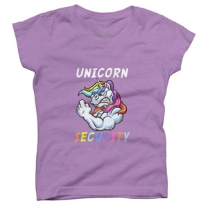 Girl's Design By Humans Halloween Dad Mom Daughter Adult Costume - Unicorn Security By MINHMINH T-Shirt - 1 of 3