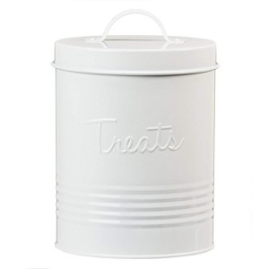 Amici Pet Retro Treats Storage Canister, 72 oz. , White - 1 of 4