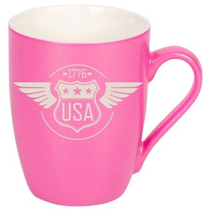 100 North United States of America 10 Ounce Pink Metallic Finish, Comfortably Fits Your Hands, New Bone China Coffee Tea Cup Mug, USA 1776 - 1 of 1