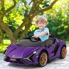 Costway 12V Ride on Car  with 2.4G Remote Control LED Lights MP3 Music Horn - 2 of 4