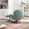 CAVINAS Velvet Upholstered Accent Chair, TV Chair, Swivel Chairs with Swivel Ottoman for Living Room, Wingback Chair, Lounge Armchairs - 3 of 4