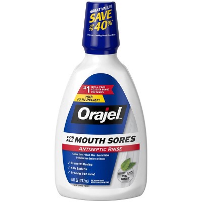 Orajel Mouth Sores Antiseptic Rinse - 16 fl oz