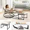 VINGLI Outdoor Rocking Chair with Ottoman, Comfortable Cushioned Lounge Chair for Indoor & Outdoor, Supports 400 LBS, White - 4 of 4