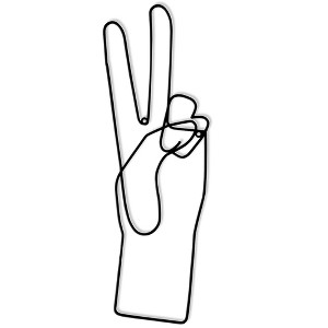 Peace Sign - Metal Line Art Wall Decor Sculpture - 1 of 4