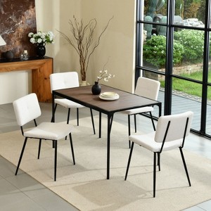 Homy Casa Dining Table – Industrial Style with Sleek Black Metal Frame - 1 of 4