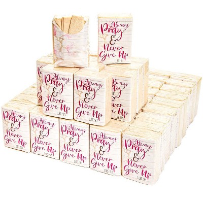 Sparkle and Bash 60-Pack Always Pray and Never Give Up Travel Pocket Facial Tissue Packs