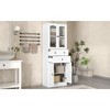 Akoasm MDF Tall Bathroom Storage Cabinet With Drawers, Doors And Adjustable Shelf-White - 3 of 4