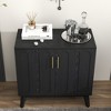 TiramisuBest Mid Century Modern Fluted Sideboard Cabinet with Adjustable Shelves & Solid Wood Legs,Buffet Cabinet with Storage - 2 of 4