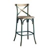 Sapphtopaz 1PC Retro Bar Stools with Metal Frame Wooden Seat Counter Height Bar Stools with Footrest&Backrest Dining Chairs for Kitchen Island - 4 of 4