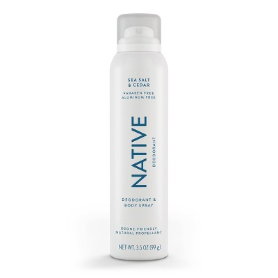 Native Deodorant & Body Spray - Sea Salt & Cedar - Aluminum Free - 3.5 Oz :  Target