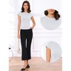 INSPIRE CHIC Women's Houndstooth Elegant Crew Neck Cap Sleeve Work Office Blouse - 2 of 4