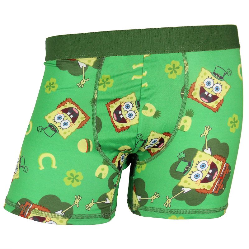 Nickelodeon SpongeBob SquarePants Men's St. Patrick's Day Boxer Shorts 2PC Set, 2 of 5
