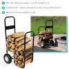 Sunnydaze Indoor/Outdoor Steel Rolling Firewood Log Cart Carrier with Wheels - 1/8 Face Cord - Black - image 3 of 4