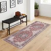 Vintage Area Rug for Living Room Bedroom Machine Washable Distressed Rug Non-Slip Low Pile Stain-Resistant Dining Accent Carpet No-Shedding - 2 of 4