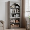 Arched Bookcase 5 Shelf Bookshelf 68.7" Tall Bookcase Farmhouse Curved Storage Rack Wooden Bookshelves - 3 of 4