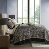 Gulches 5 Piece King Jacquard Bedspread Set with Throw Pillows,Black - 3 of 4