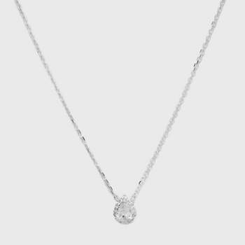 Rectangle Charm Layered Chain Pendant Necklace - A New Day™ Silver : Target