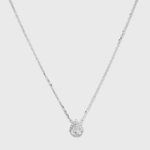 Silver Cubic Zirconia Droplet Necklace in 2023  Necklace, Affordable  gifts, Wide choker necklace