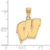 Black Bow Jewelry 14k Yellow Gold Wisconsin Badgers NCAA Large Pendant - 2 of 3