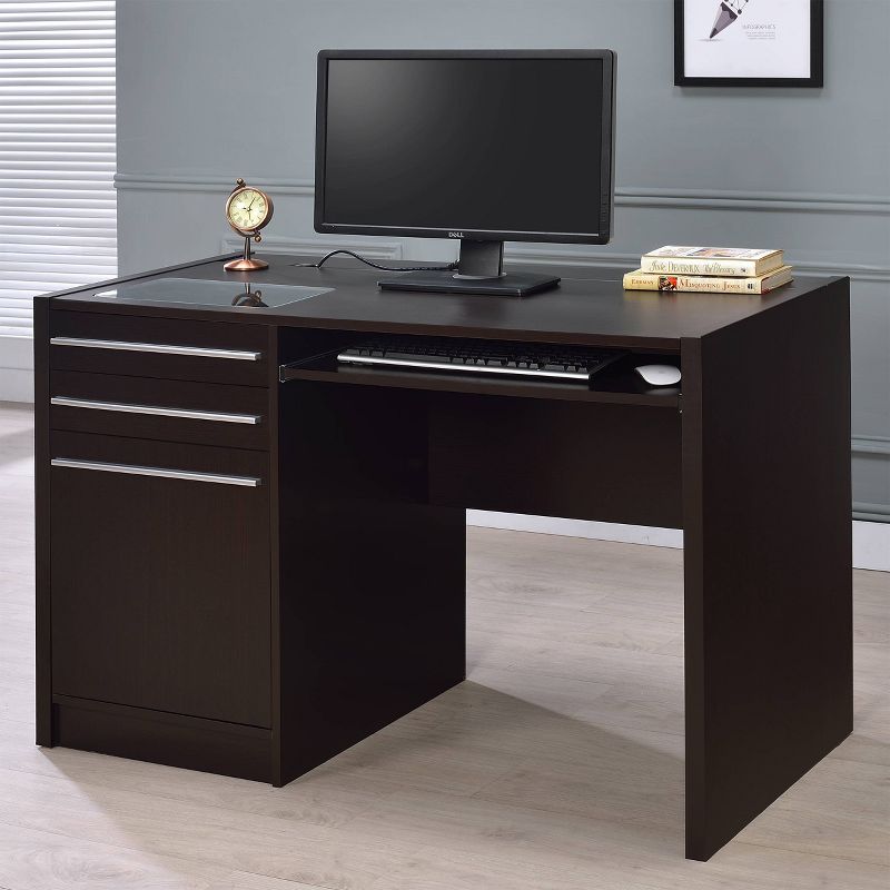 Halston 2 Drawer Office Desk Cappuccino - Coaster, 3 of 14