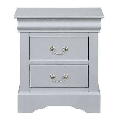 Grungis Modern Nightstand with 2 Drawers,Mid-Century Wood Bedside Table for Living Room Bedroom