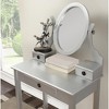 NicBex 30" Makeup Vanity Desk with Mirror and Stool,Retro Makeup Table with 3 Storage Drawers for Bedroom - 4 of 4