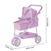 Olivia's Little World Twinkle Star Princess Baby Doll Convertible Pram, Purple - 4 of 4