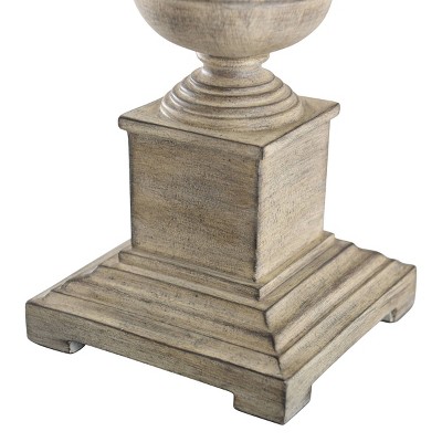 Ivory Distressed Polyresin Table Lamp with Taupe Shade