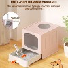 LunaLulinlk pink Extra-large foldable cat litter box with litter scoop, - 2 of 4