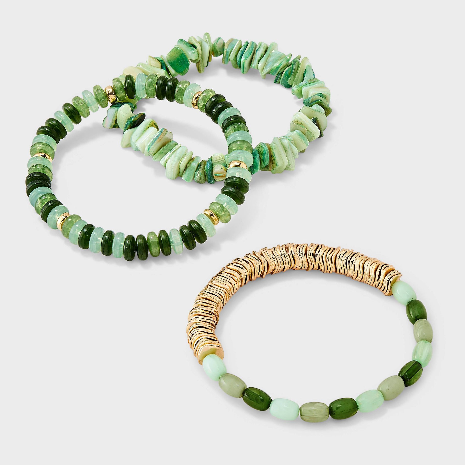 Beaded Bracelet 3pc Set - A New Day™ Green