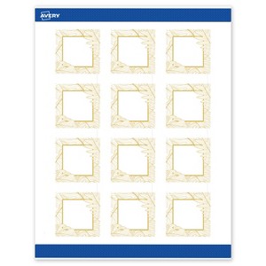 Avery Square Labels, Gold Florals, 2" x 2", 120 Total - 1 of 4