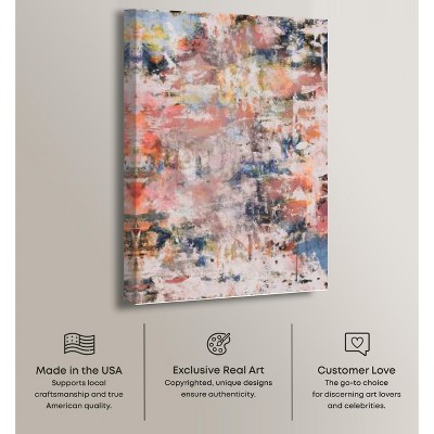 Colorful Pastel Boho Abstract Canvas Wall Art, 36" x 54"