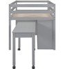 NicBex Twin Size Loft Bed with Movable Desk Pine Bed Frame with Drawers, Shelves, Ladder and Full Length Guardrail, No Box Spring Required - 4 of 4