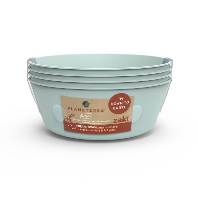 Image of 24oz 4pk Plastic Planeterra Bowl Set Light Blue - Zak Designs