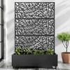 Lirago 6 ft. H x 4 ft. W Metal Planter Box privacy screen Garden Bed with Trellis and Wheels - Black - 2 of 4