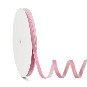 Wrapables 3/8 Inch Velvet Ribbon for Gift Wrapping, Wedding Decorations, Hair Bows, Crafting (25 Yards), Pink - 1 of 4