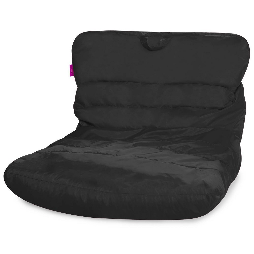 27" Coronado Lounger Nylon Bean Bag Chair Black - Posh Creations: Sensory Friendly, Double-Stitched, No Assembly Required