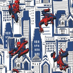Spider-Man Cityscape Peel and Stick Kids' Wallpaper Red/Blue/Gray - RoomMates: Removable Self-Adhesive for Kids - 1 of 4