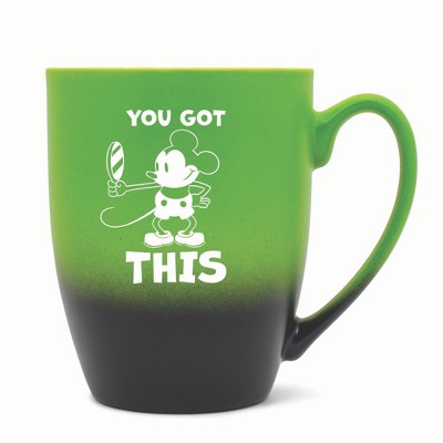 Elanze Designs You Got This Two Toned Ombre Matte 10 ounce New Bone China Coffee Tea Cup Mug, Black and White