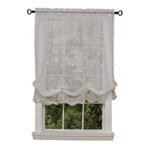 Commonwealth Habitat Hathaway Scroll Motif Embroidery Balloon Curtain - 54x63" - White - 1 of 3
