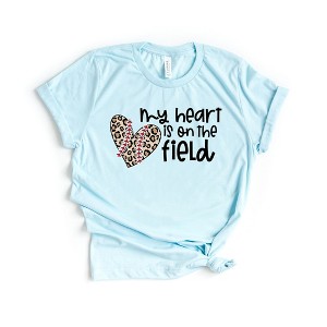 Simply Sage Market Women's My Heart Is On The Field Leopard Short Sleeve Graphic Tee - 1 of 3