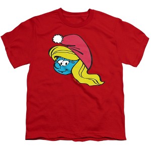 Boys' Smurfs Classic Smurfette Santa Hat T-Shirt - 1 of 4
