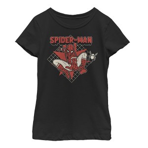 Girl's Marvel Spider-Man: Far From Home Cartoon Grid T-Shirt - 1 of 3