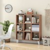 Tangkula 9-Cube Open Bookcase 3-Tier Floor Standing Bookshelf with 4 Slanted Legs 6 Removable Shelves Brown/White - image 4 of 4