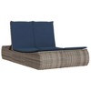 vidaXL Double Sun Lounger with Cushions Gray Poly Rattan - 2 of 4