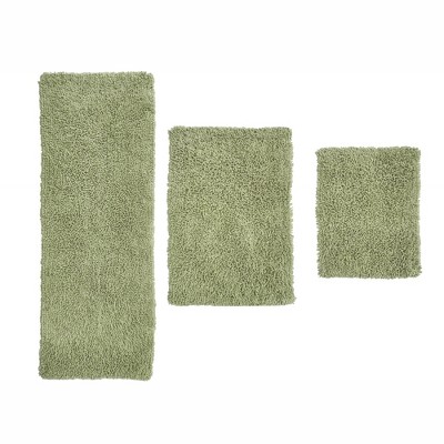 Fantasia Bath Rug Collection Cotton Shaggy Pattern Tufted Set of 3 Bath Rug Set - Home Weavers