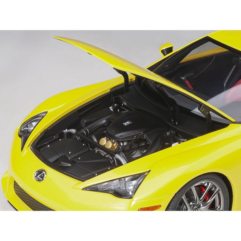 Lexus LFA Pearl Yellow with Red and Black Interior 1/18 Model Car by Autoart, 3 of 7