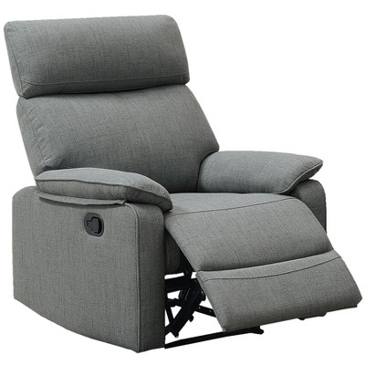 Gray Color Burlap Fabric Recliner Motion Recliner Chair 1pc Couch Manual Motion Living Room Furniture