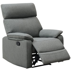 Gray Color Burlap Fabric Recliner Motion Recliner Chair 1pc Couch Manual Motion Living Room Furniture - 1 of 1