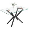 Bencmate Coffee Tables In Rectangular Clear Glass Coffee Table, Simple Modern Style For Living Room, Office, 47.24"*27.56"*29.53", Black, - 4 of 4